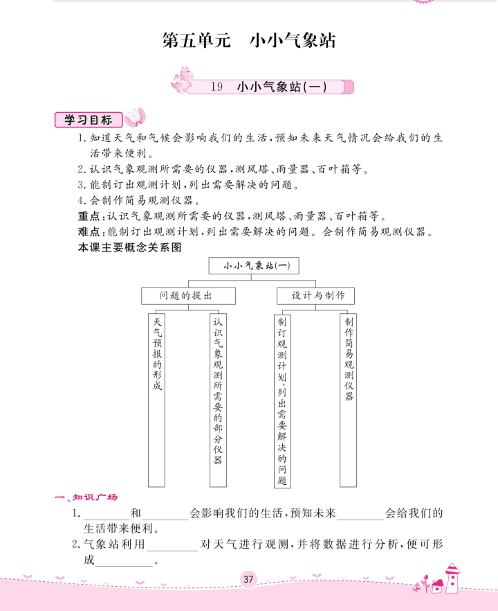 2020新冀教版三年级下册科学一课一练-第五单元 小小气象站 （无答案PDF）.pdf