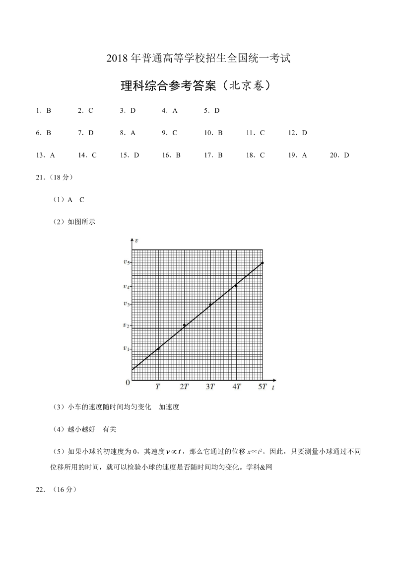 2018年北京理综高考试题-答案解析（word版）.docx