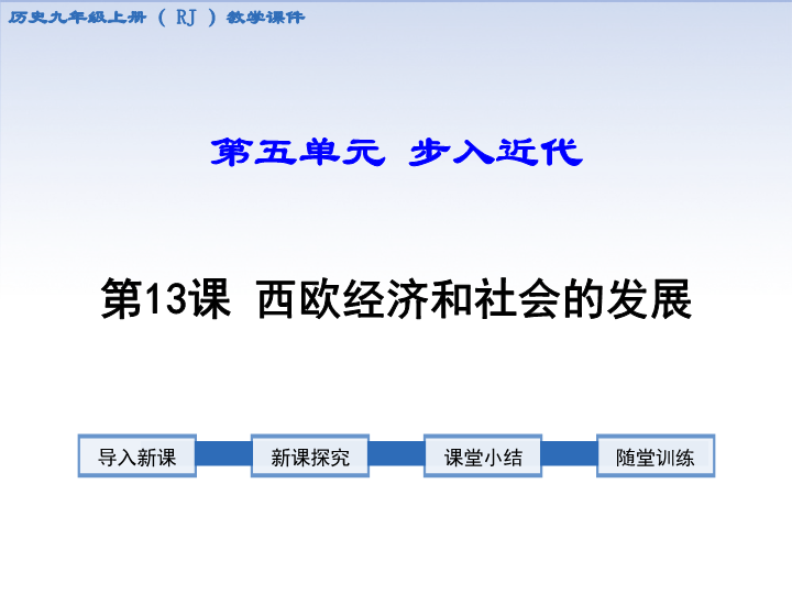 【人教版】2018学年九年级上册历史：第13课西欧经济和社会的发展ppt课件