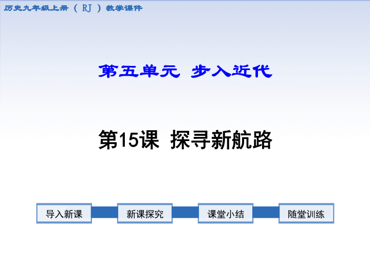 【人教版】2018学年九年级上册历史：第15课探寻新航路ppt课件