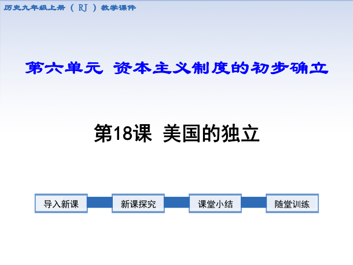 【人教版】2018学年九年级上册历史：第18课美国独立ppt课件