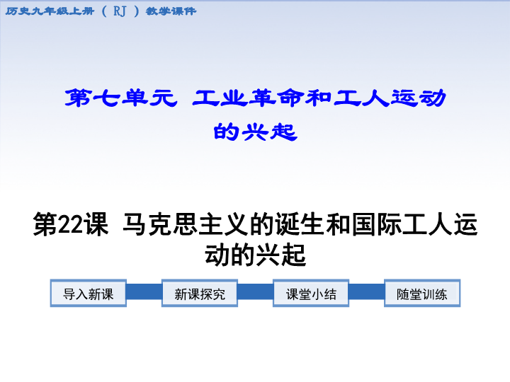 【人教版】2018学年九年级上册历史：第21课马克思主义诞生和国际工人运动兴起ppt课件