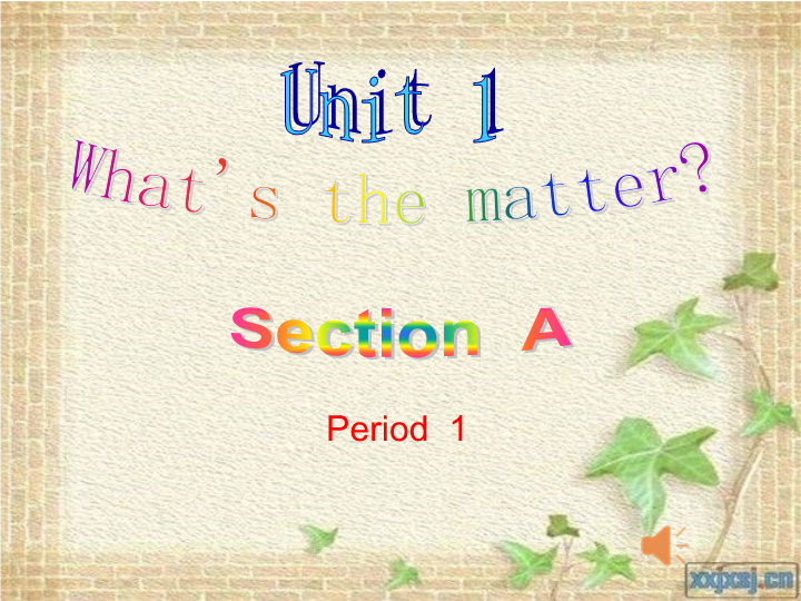 Unit 1 what’s the matter Section A  Period 1课件.ppt