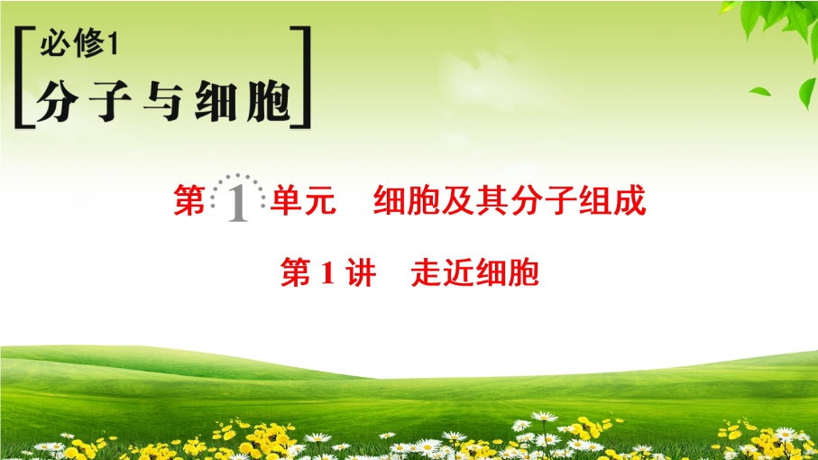 2019届高考生物一轮总复习精品课件：必修1第1单元第1讲-走近细胞