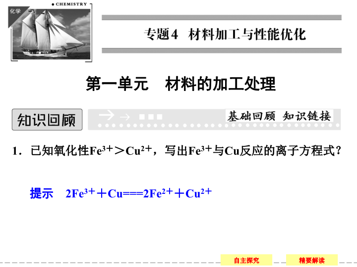 【苏教版】化学选修二：4.1《材料的加工处理》课件（共31页）