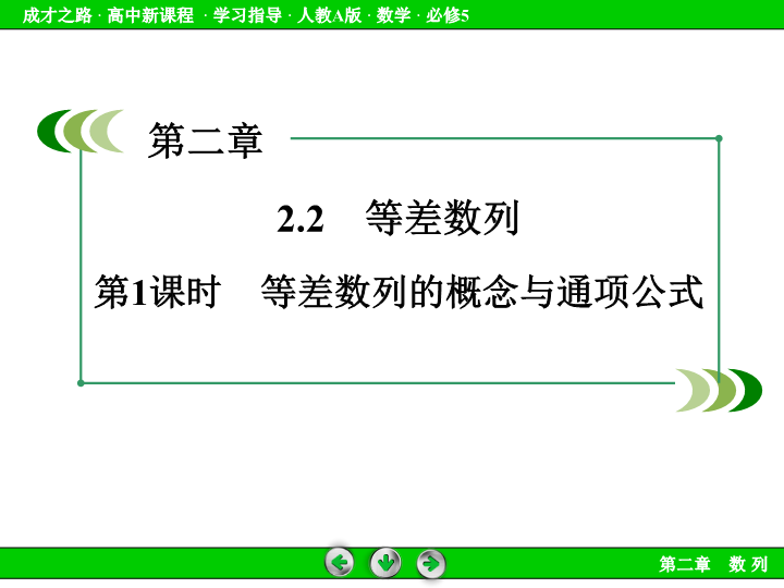 人教版高中数学必修五：2.2《等差数列（1）》课件