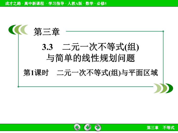 人教版高中数学必修五：3.3《二元一次不等式组与简单的线性规划问题（1）》课件