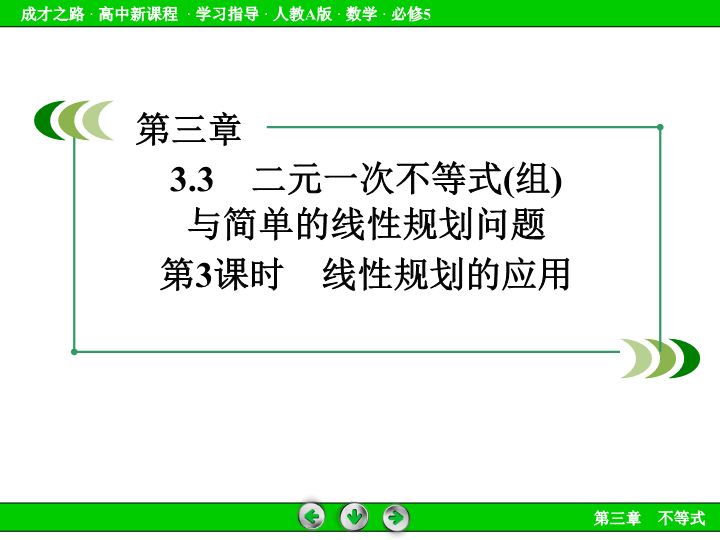 人教版高中数学必修五：3.3《二元一次不等式组与简单的线性规划问题（3）》课件