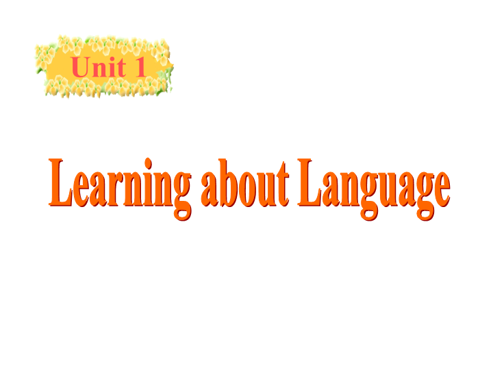 人教新课标英语选修十Unit1 Learning about language课件