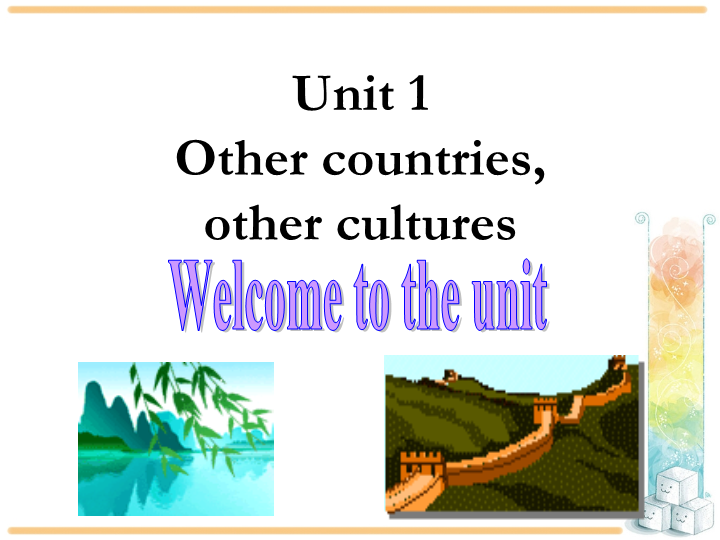 牛津译林版英语选修9《Unit1 Welcome to the unit》课件