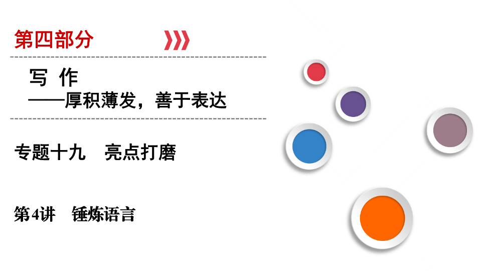 2020版高考语文一轮复习课件：第4部分 专题19 第4讲 锤炼语言