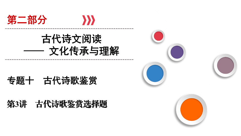 2020版高考语文一轮复习课件：第2部分 专题10 第3讲 古代诗歌鉴赏选择题