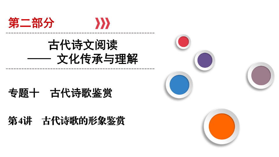2020版高考语文一轮复习课件：第2部分 专题10 第4讲 古代诗歌的形象鉴赏