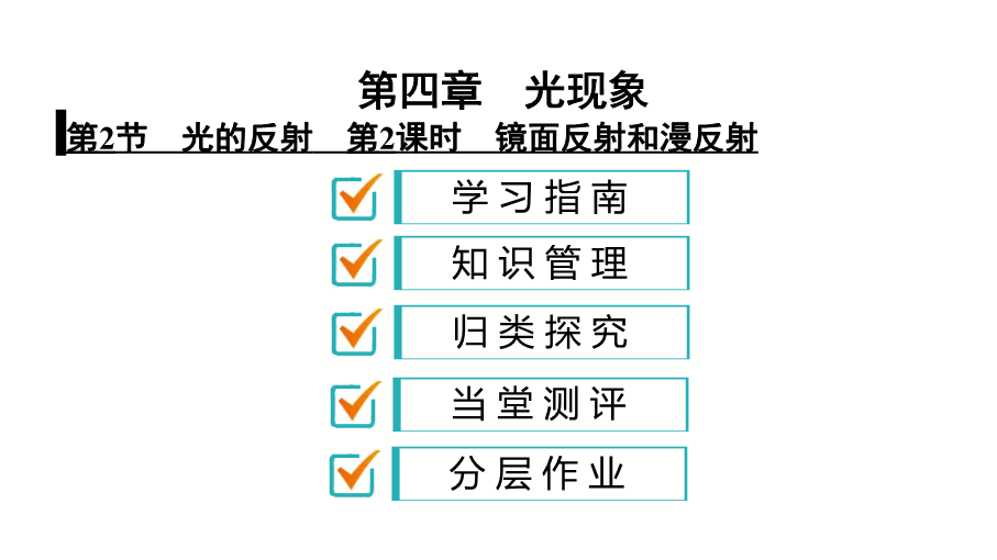 人教版八年级物理上册课件：4.2（第2课时）镜面反射和漫反射（共39张PPT）