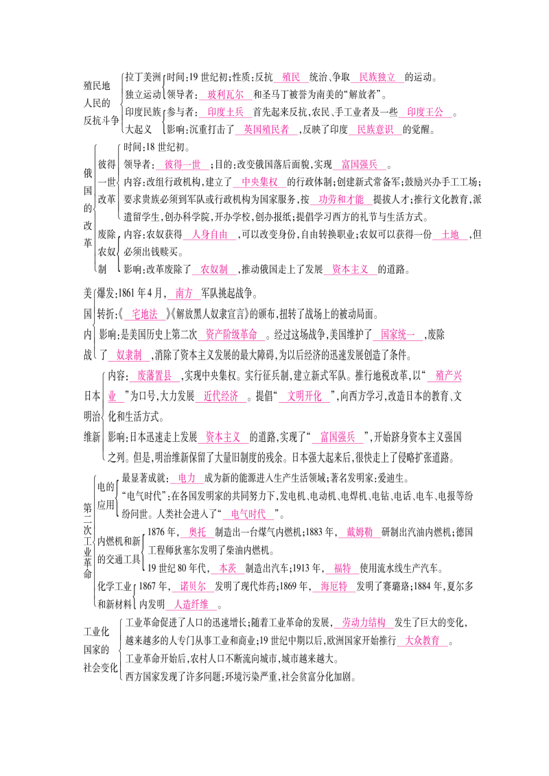 人教版部编教材九年级下册历史知识点框架（（全册）图片版）.doc
