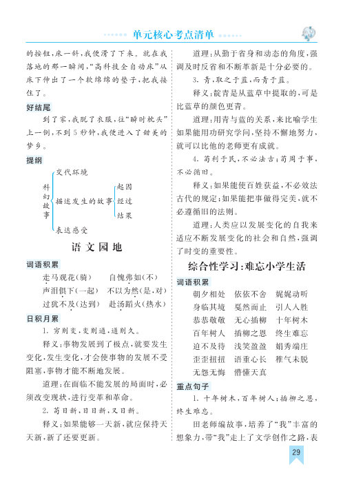 六年级语文下册  第六单元核心考点清单（部编版）