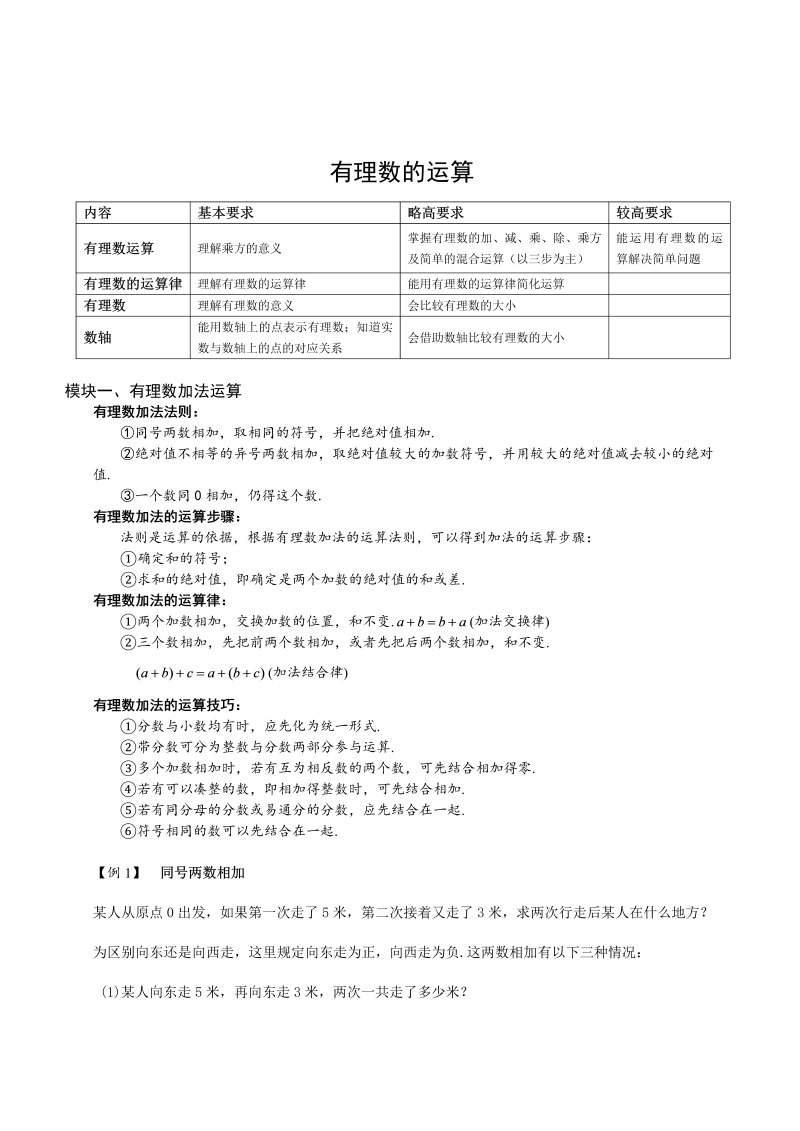 初中数学.有理数的运算.第02讲（教师版）