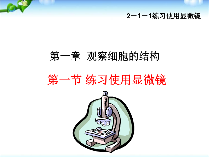 七年级生物2.1.1练习使用显微镜ppt课件（）