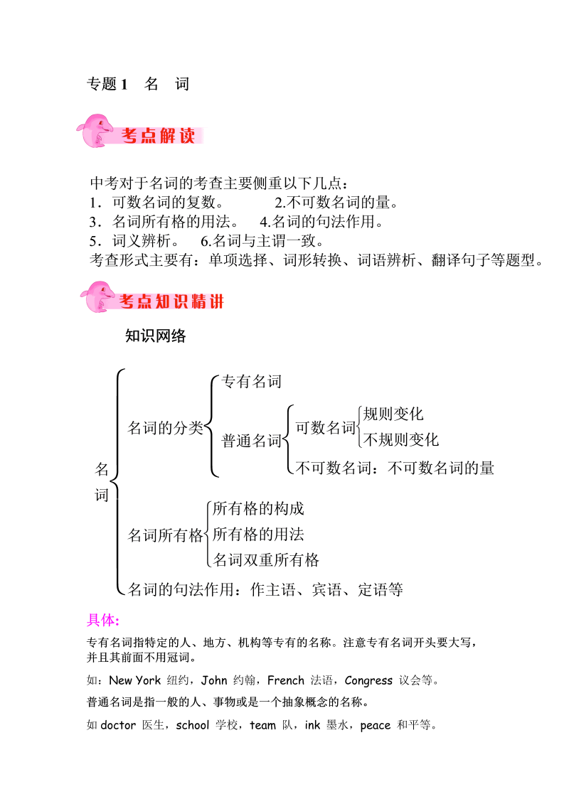 中考专题_名词与冠词