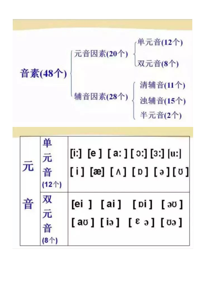 【初中英语】48个音标发音