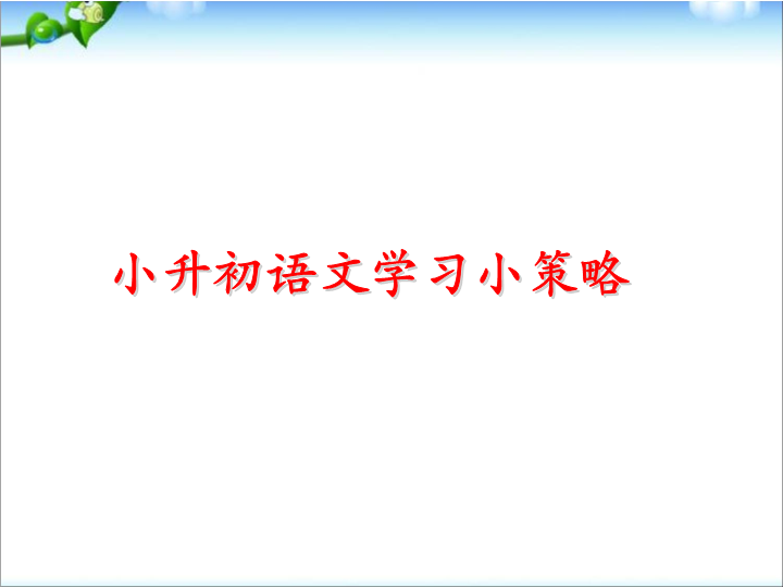 语文小升初复习小策略