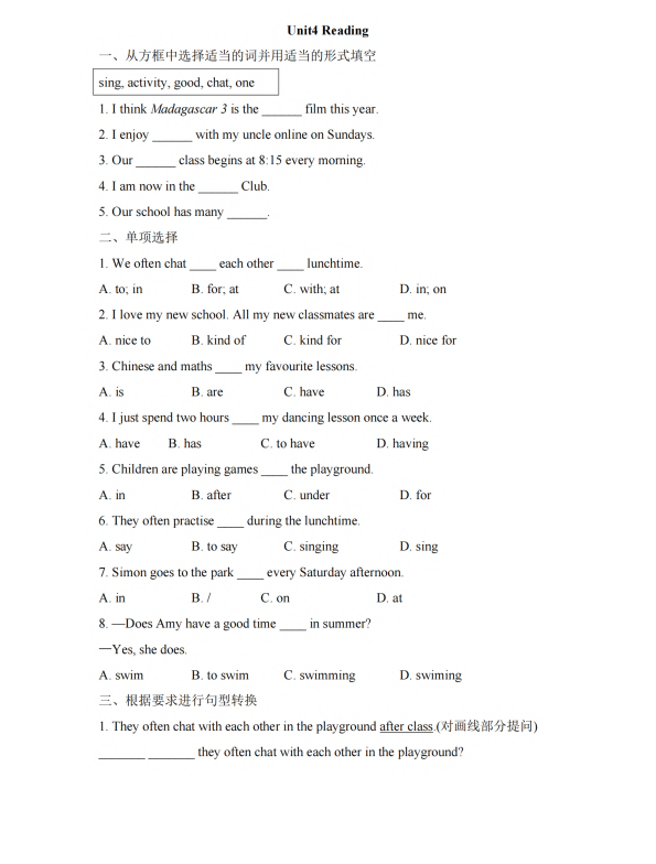 【译林】七上英语Unit4_Reading