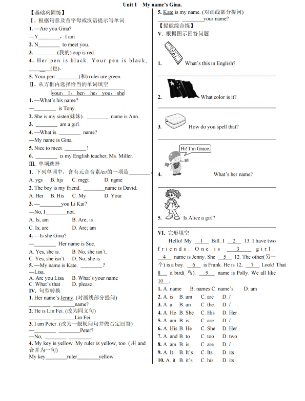 初中英语 七年级上册Section A (Grammar Focus—3c)