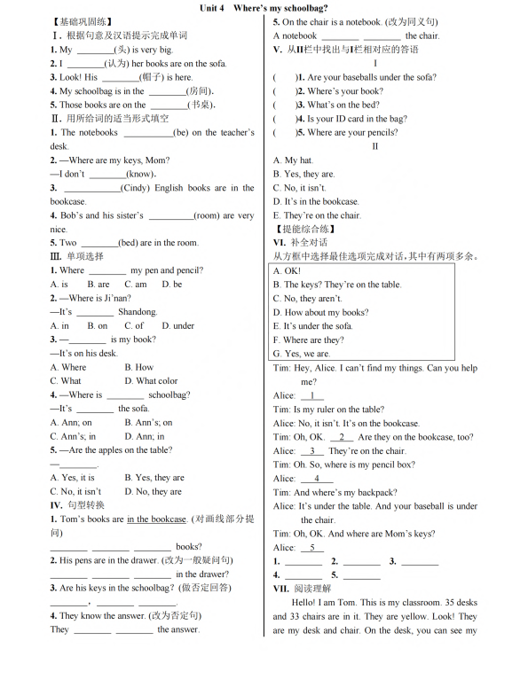 初中英语 七年级上册Section A (Grammar Focus—3c)