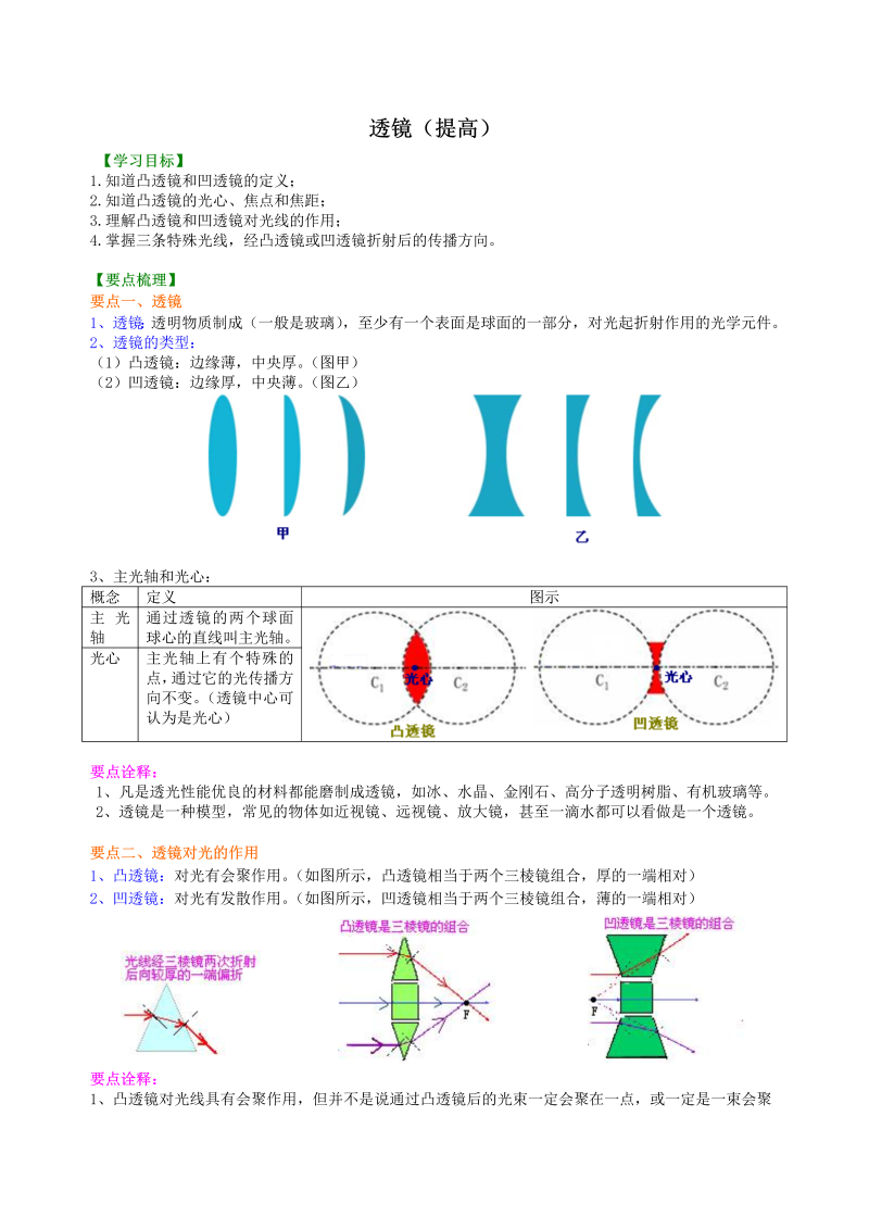 初中物理 八年级上册 36透镜 巩固练习（提高） (2)