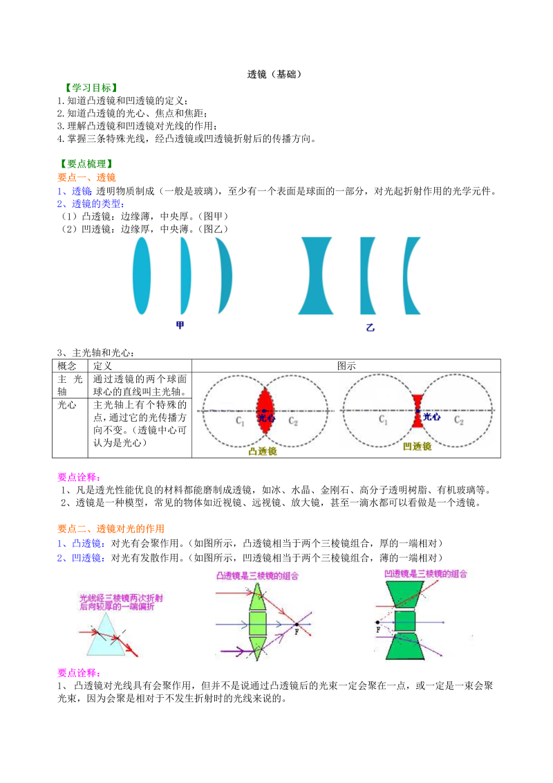 初中物理 八年级上册 35透镜 巩固练习 (2)