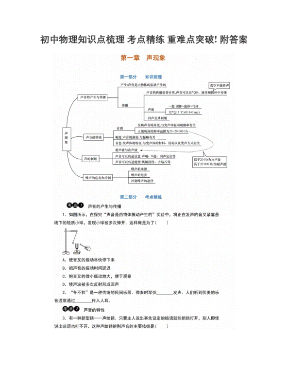 中考物理  知识点梳理考点精练重难点突破!附答案.