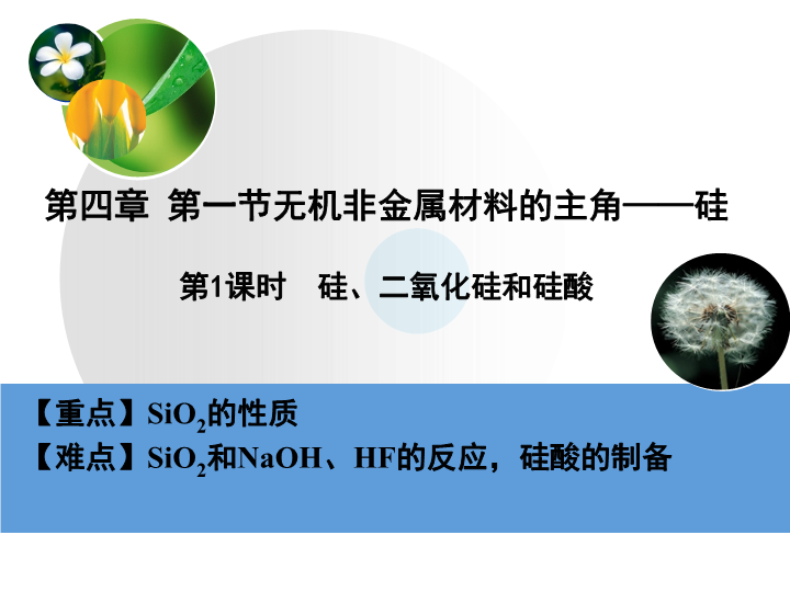 高中化学必修一《第一节　无机非金属材料的主角——硅》PPT课件