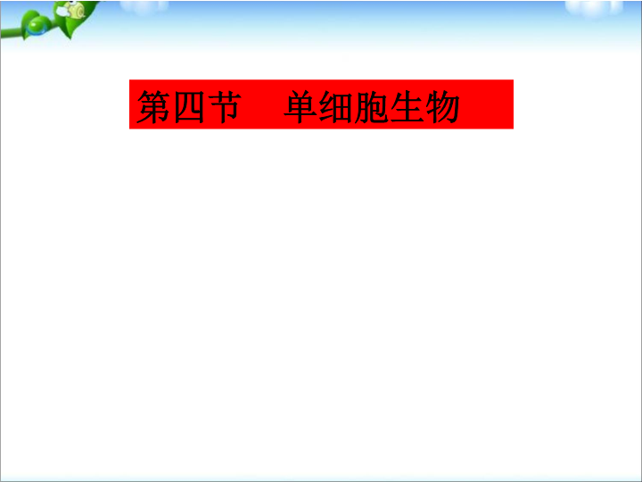 七年级生物上册2.2.4单细胞生物ppt。教学课件