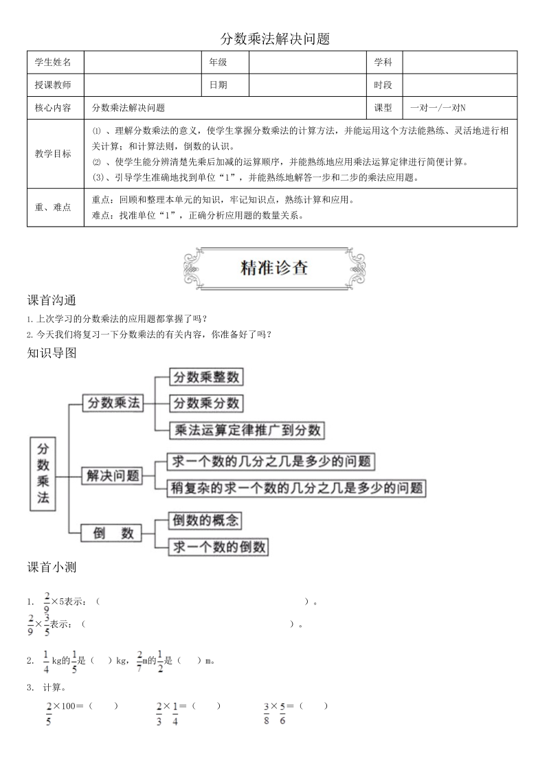 小学数学 五升六 5分数乘法