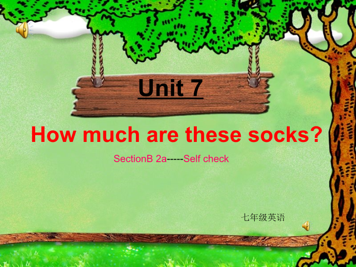 七年级英语上册Unit7 How much are these socks Section B PPT教学原创..