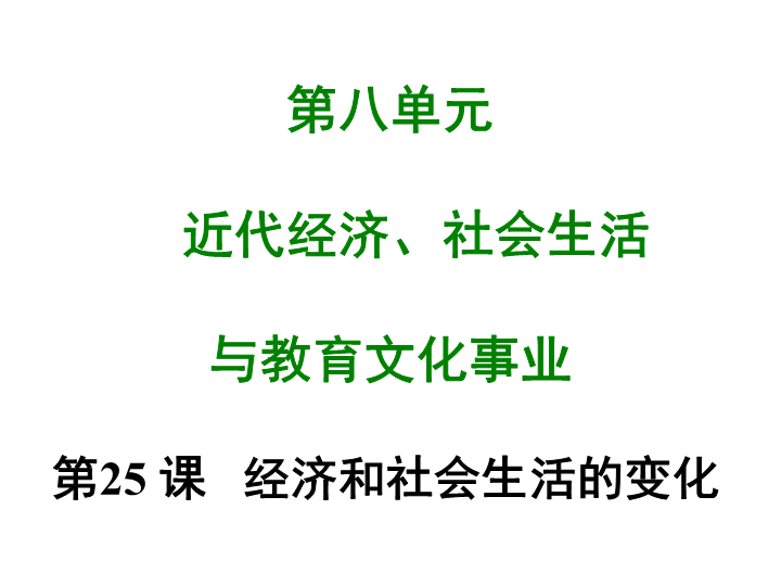 七年级历史上册 专题复习第二十五课经济和社会生活的变化