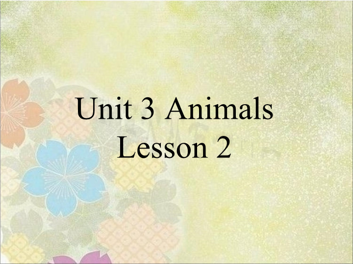 五年级英语上册   Ｕｎｉｔ3 Animals  Lesson2课件2（人教版一起点）