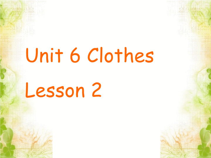 一年级英语下册  Unit 6 Clothes Lesson 2 课件3