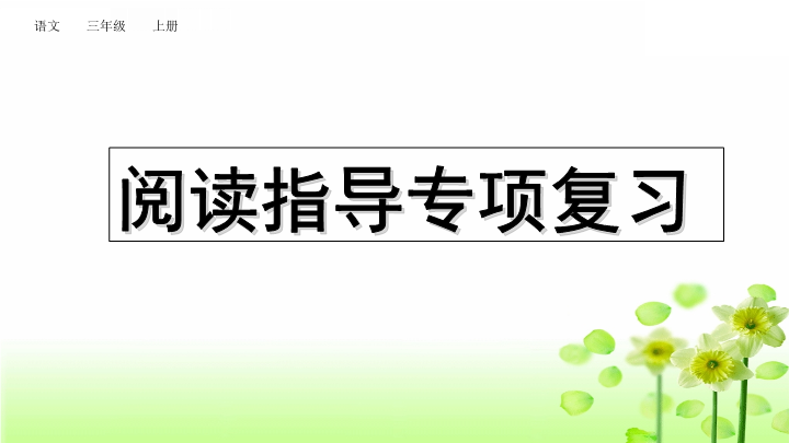 三年级语文上册阅读指导专项复习（部编版）